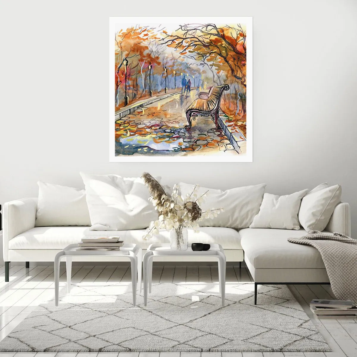 Affiche - Poster - Errer ensemble à l'automne - 50x50 cm