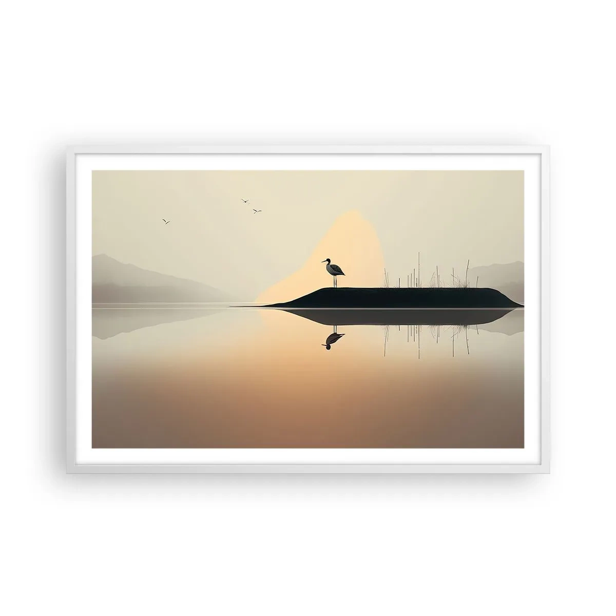 Affiche dans un cadre blanc - Poster - Le seigneur du lac - 91x61 cm