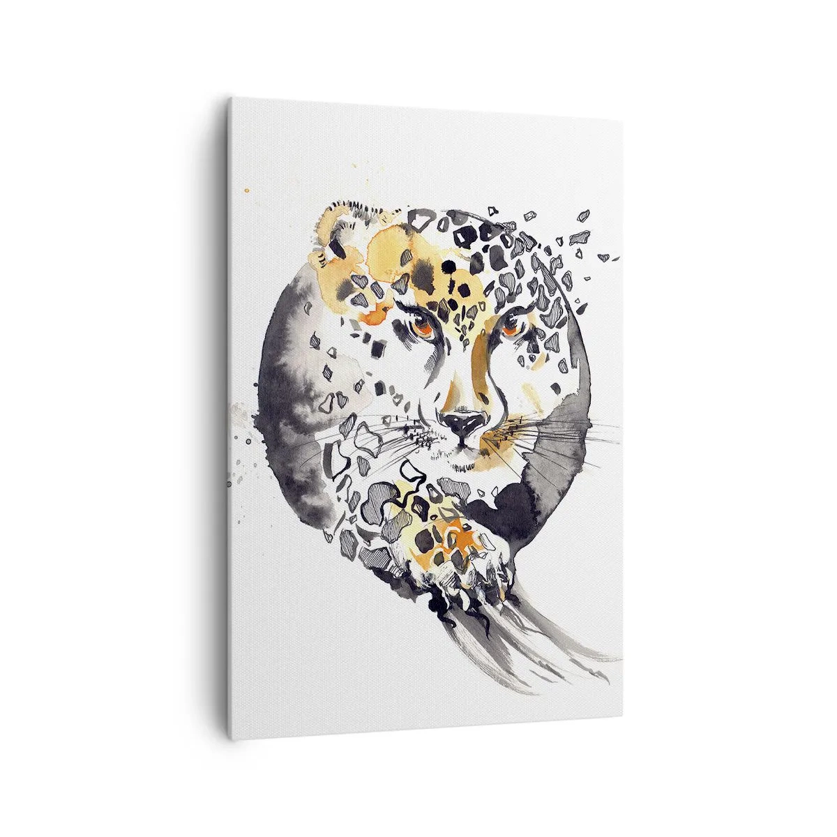 Impression sur toile - Image sur toile - Aquarelle artistique avec un motif de guépard - 70x100cm - Drapieżna uroda - Décoration murale moderne pour le salon et la chambre ARTTOR