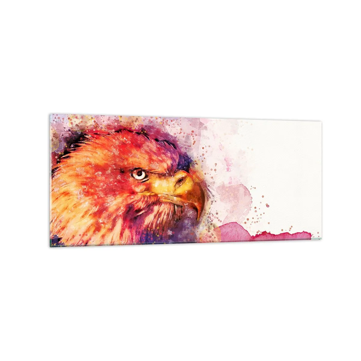 Impression sur verre - Image sur verre - Portrait d'un aigle aux couleurs aquarelles artistiques - 120x50cm - Tu ne veux pas savoir à quoi je pense - Décoration murale moderne pour le salon et la chambre ARTTOR