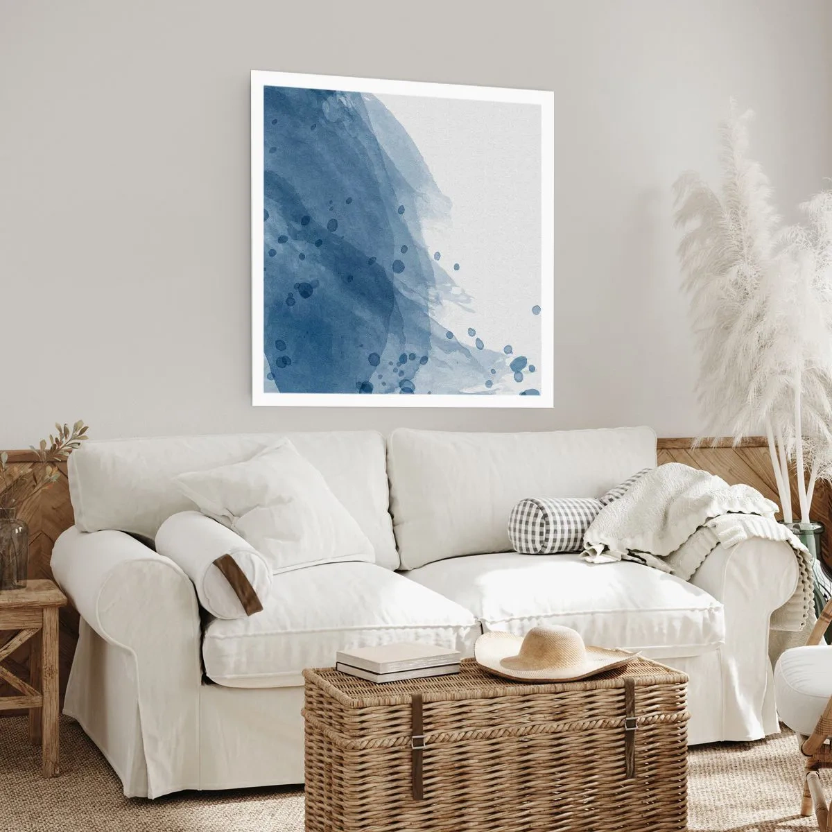 Affiche - Poster - Tulle bleu - 50x50 cm