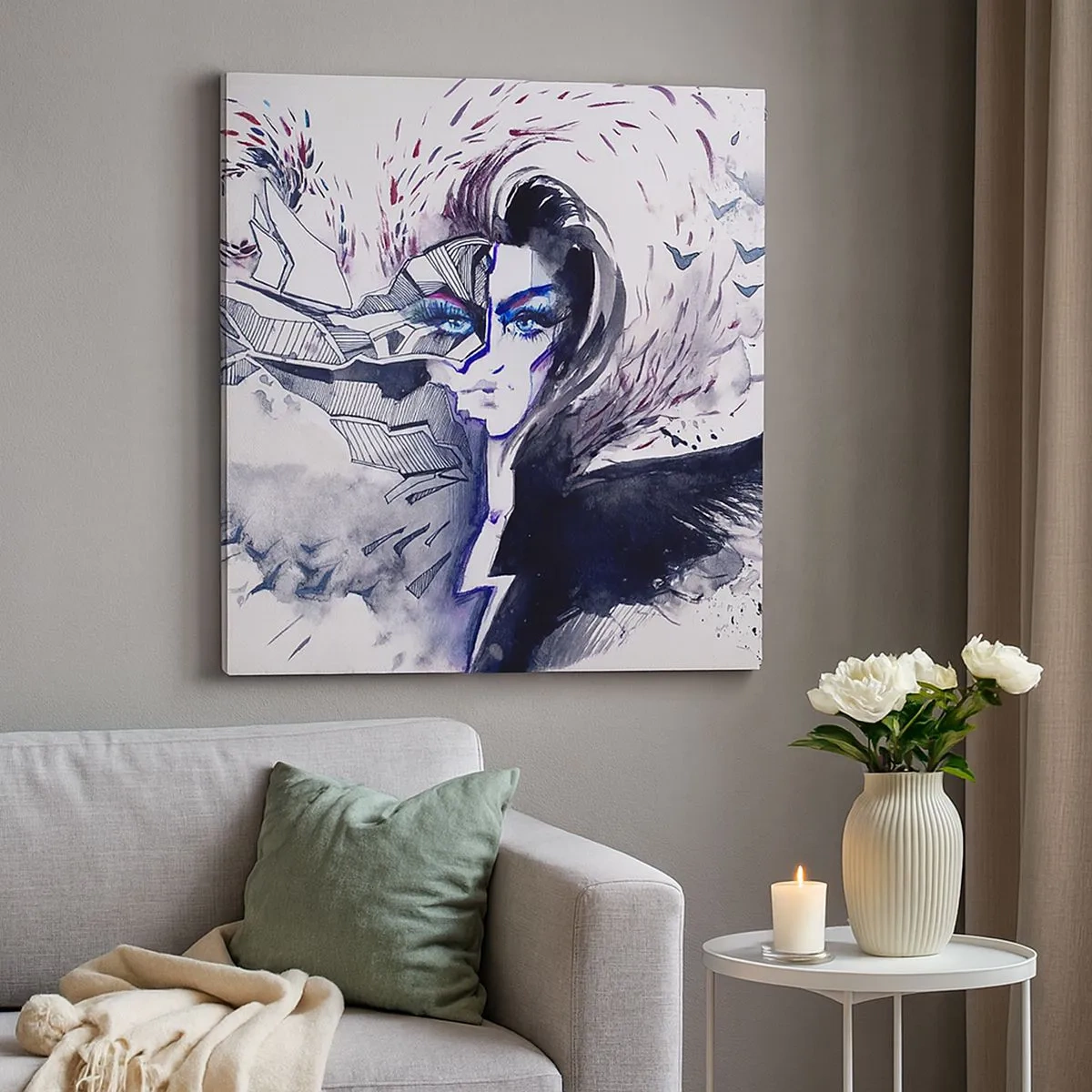 Impression sur toile - Image sur toile - Démoniaque et belle - 30x30 cm