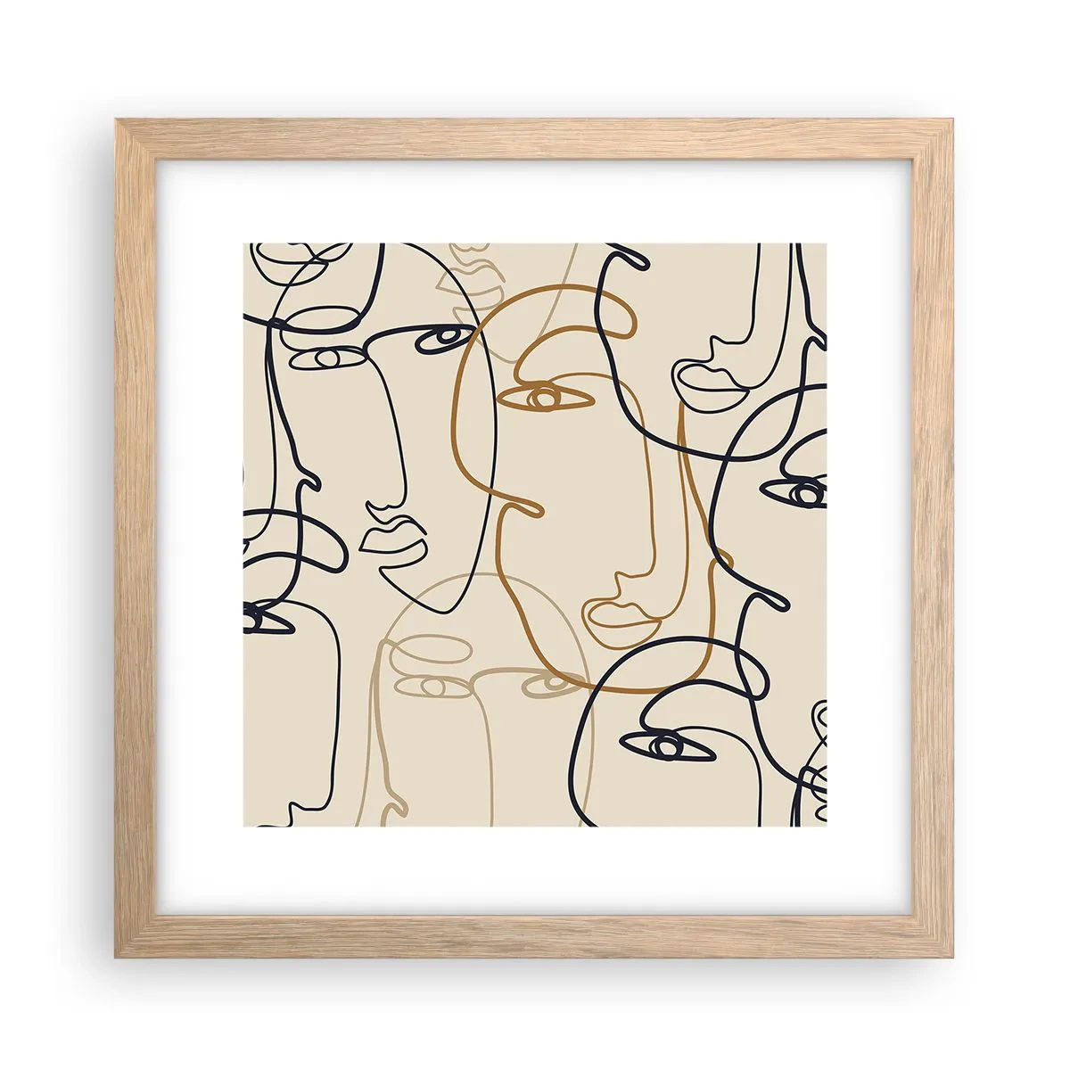 Affiche dans un chêne clair - Poster - Portrait multiplié - 30x30 cm