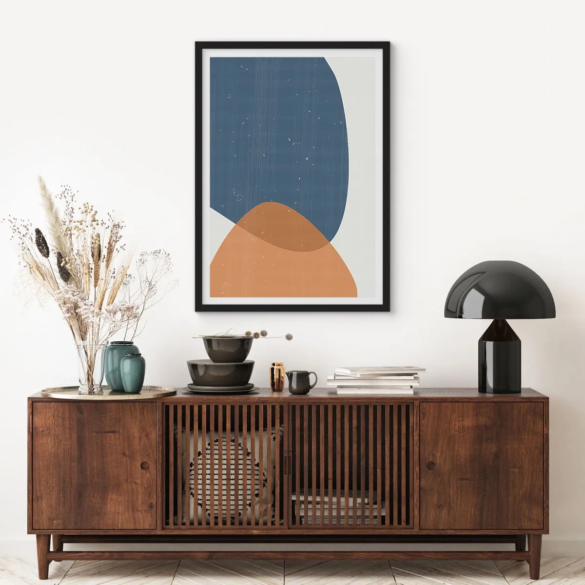 Affiche dans un cadre noir - Poster - Ovales et influences - 40x50 cm