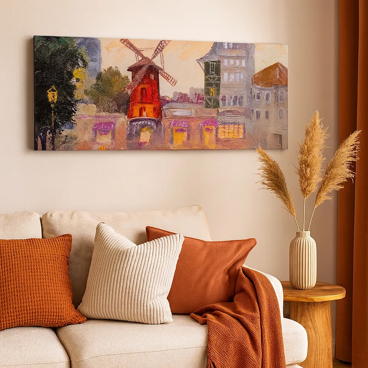 Impression sur toile - Image sur toile - Icones parisiennes – le Moulin rouge - 30x30 cm