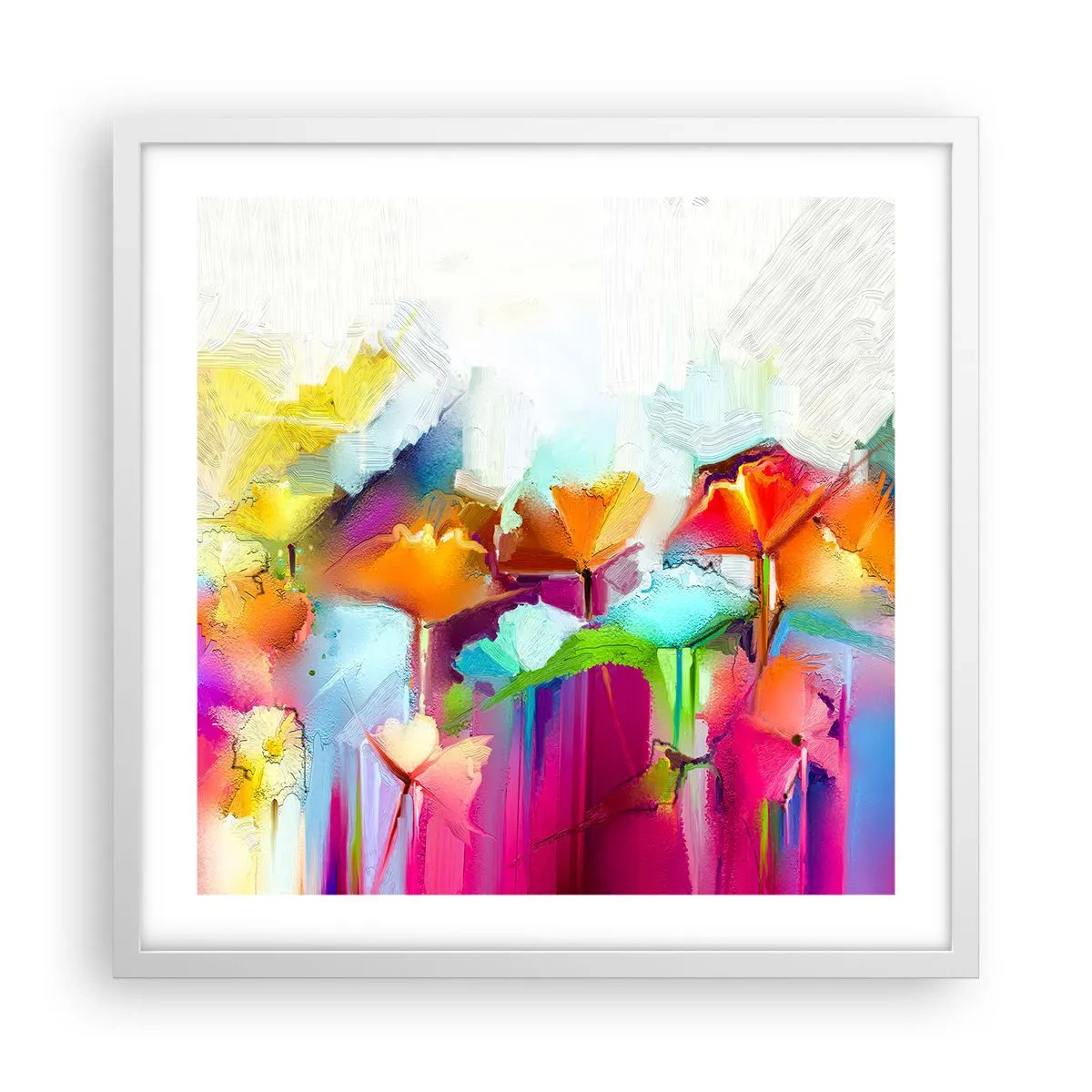 Affiche dans un cadre blanc - Poster - L'arc-en-ciel s'est épanoui - 50x50 cm