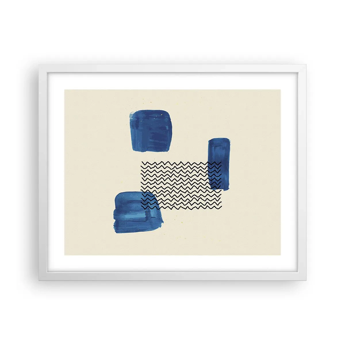 Affiche dans un cadre blanc - Poster - Quatuor abstrait - 50x40 cm