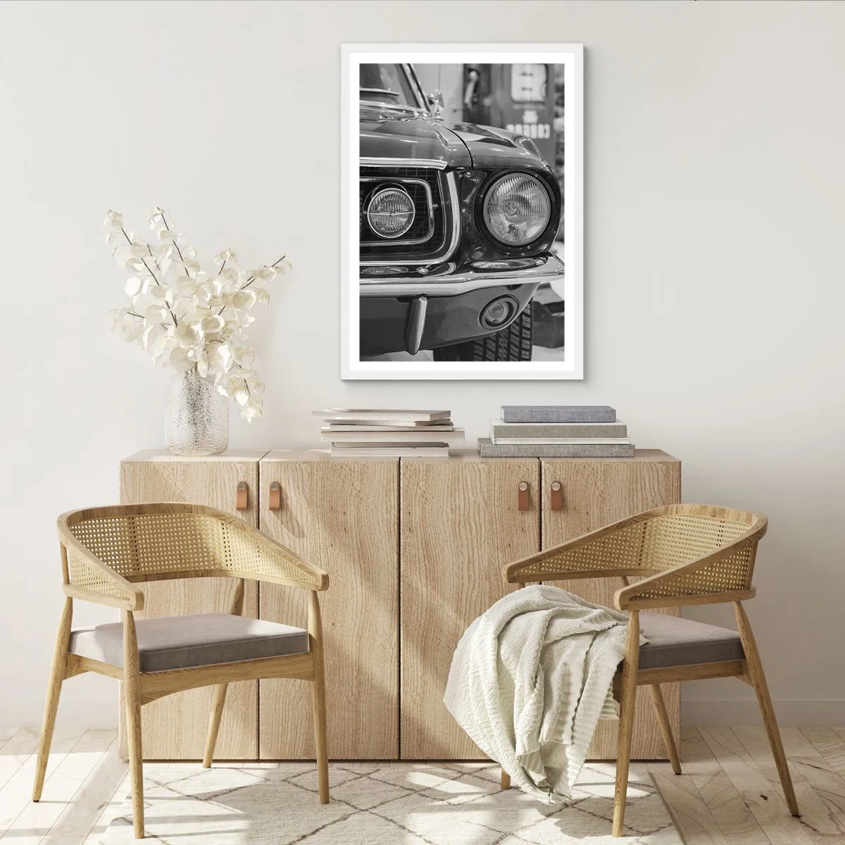 Affiche dans un cadre blanc - Poster - Conduire dur - 40x50 cm