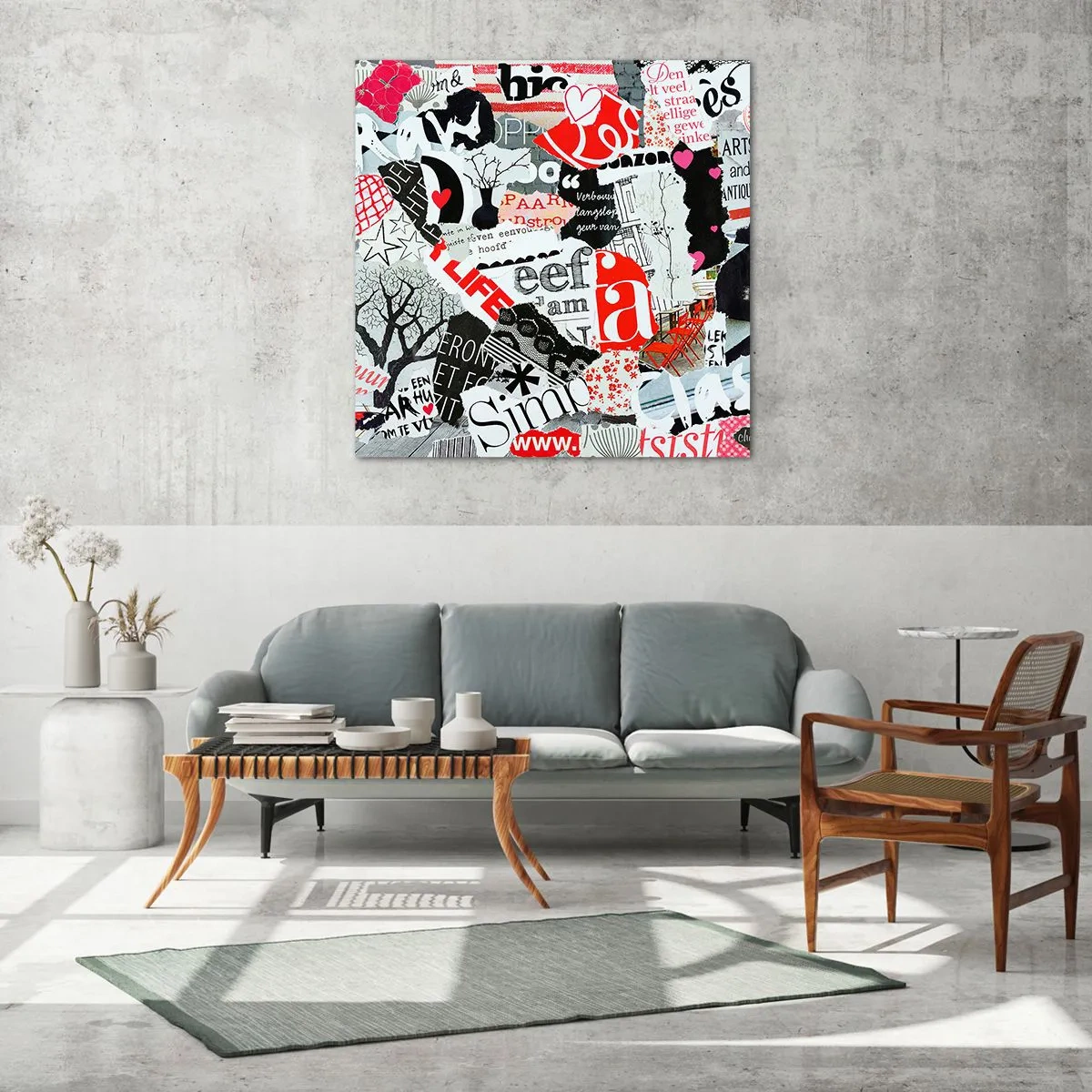 Impression sur verre - Image sur verre - Collage hipster - 60x60 cm