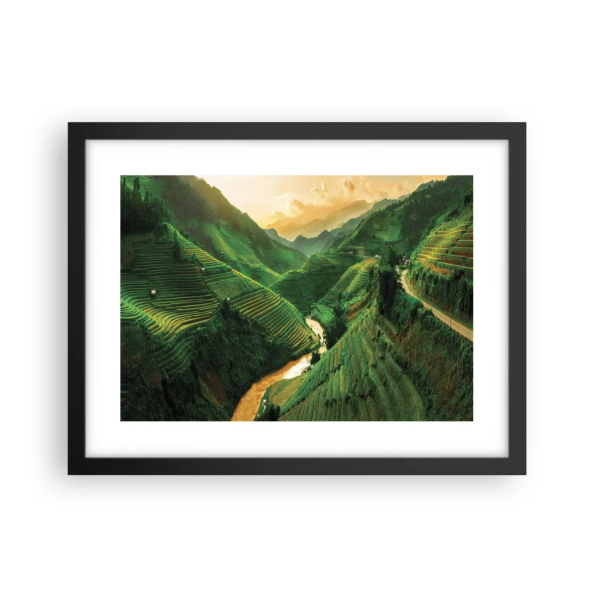Affiche dans un cadre noir - Poster - Vallée vietnamienne - 40x30 cm
