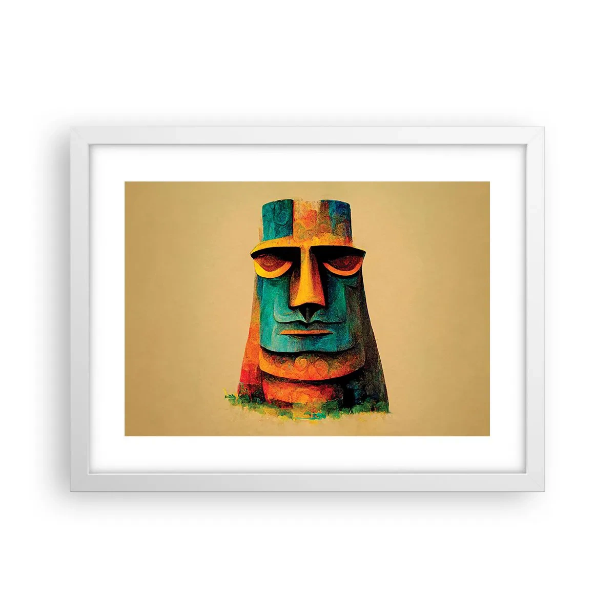 Affiche dans un cadre blanc - Poster - Statuesque et sympathique - 40x30 cm