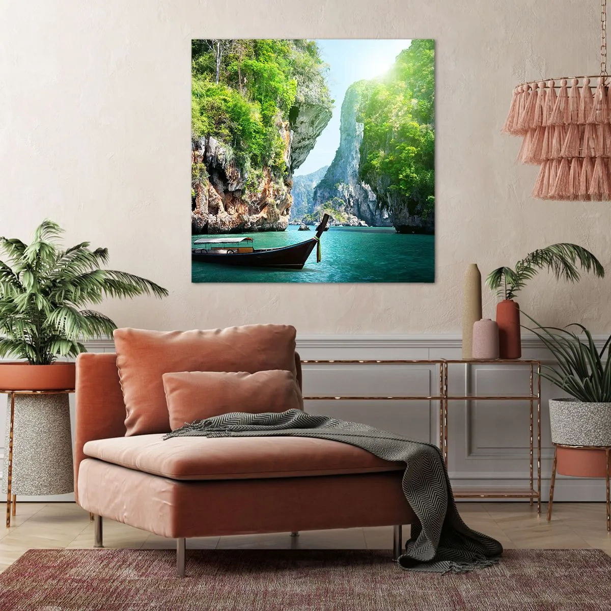 Impression sur toile - Image sur toile - Une invitation à un voyage exotique - 40x40 cm