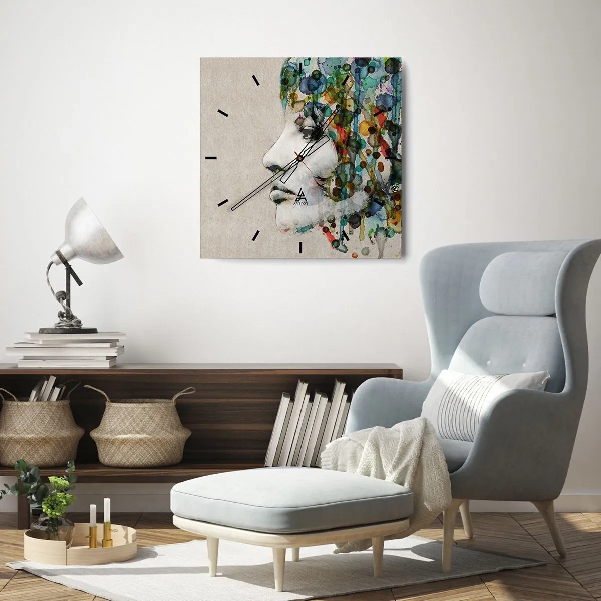 Horloge murale - Pendule murale - Elle est sortie de la grisaille - 40x40 cm