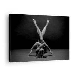 Impression sur toile - Image sur toile - Une vision artistique d'une femme en noir et blanc - 70x50cm - Géométrie de la nudité - Décoration murale moderne pour le salon et la chambre ARTTOR