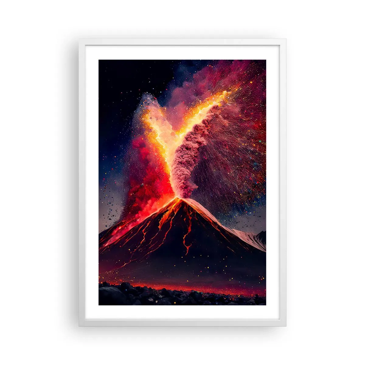 Affiche dans un cadre blanc - Poster - Beauté et horreur - 50x70 cm