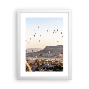 Affiche dans un cadre blanc - Poster - Comme des navires dans le ciel - 30x40 cm