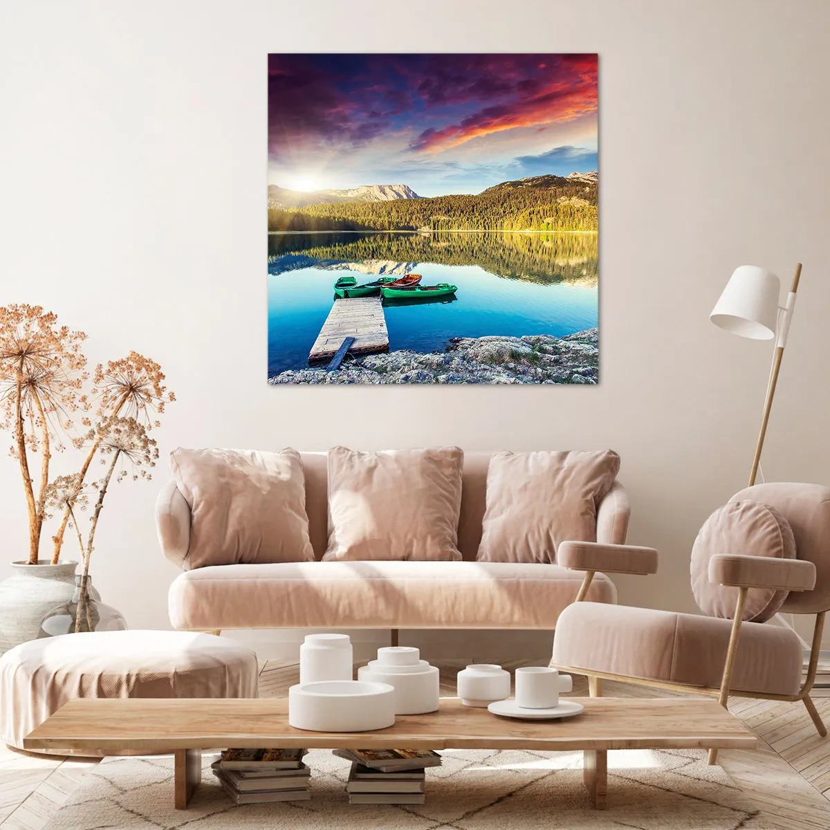 Impression sur toile - Image sur toile - Aussi lisse qu'un miroir au-dessus de l'eau - 50x50 cm