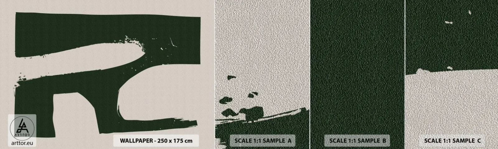 Échantillon de Papier Peint Premium Sand - Baies blanches - Bohème, Minimalisme, Forme - 100x30 cm