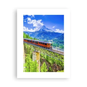Affiche - Poster - Train dans les Alpes - 30x40 cm
