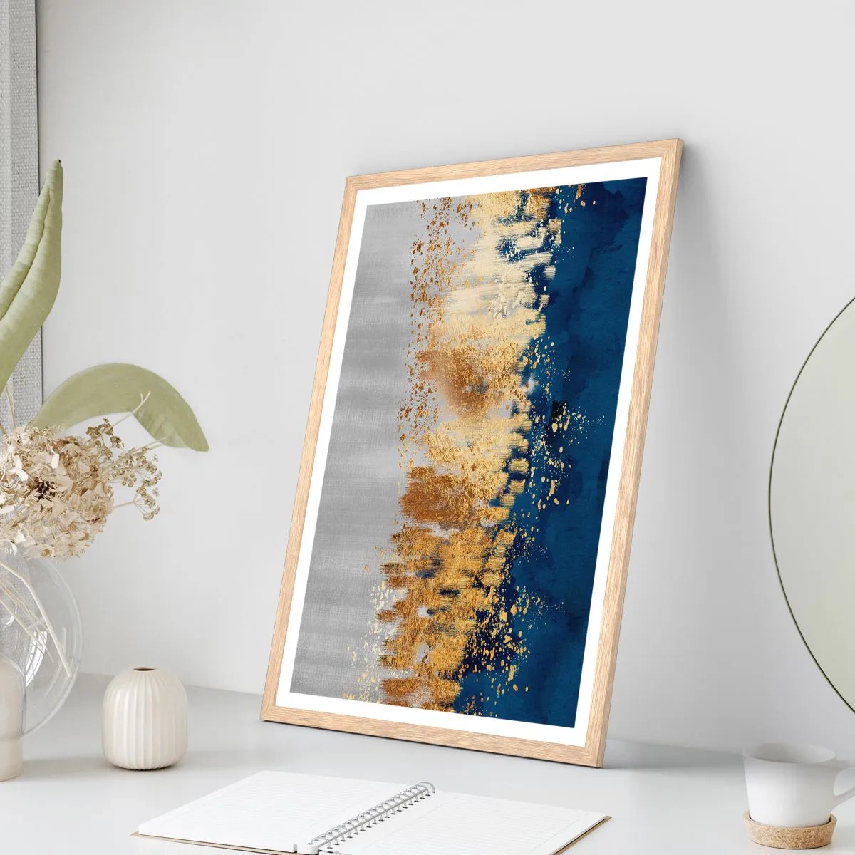 Affiche dans un chêne clair - Poster - Une composition moderne et pétillante - 70x100 cm