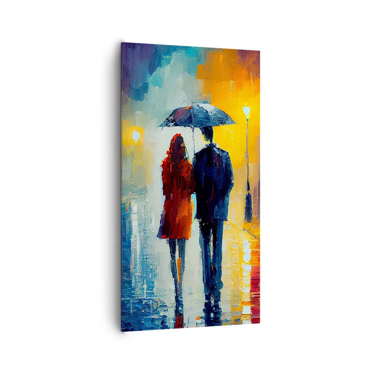 Impression sur toile - Image sur toile - Ensemble – une nuit colorée - 65x120 cm