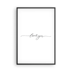 Affiche dans un cadre noir - Poster - Noir sur blanc - 61x91 cm