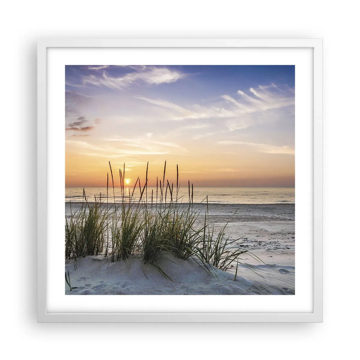 Affiche dans un cadre blanc - Poster - Regarde, pense, ressent - 50x50 cm