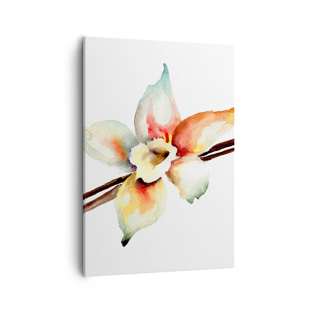 Impression sur toile - Image sur toile - Illustration florale à l'aquarelle aux couleurs pastel - 50x70cm - Douceur de couleur renversée - Décoration murale moderne pour le salon et la chambre ARTTOR