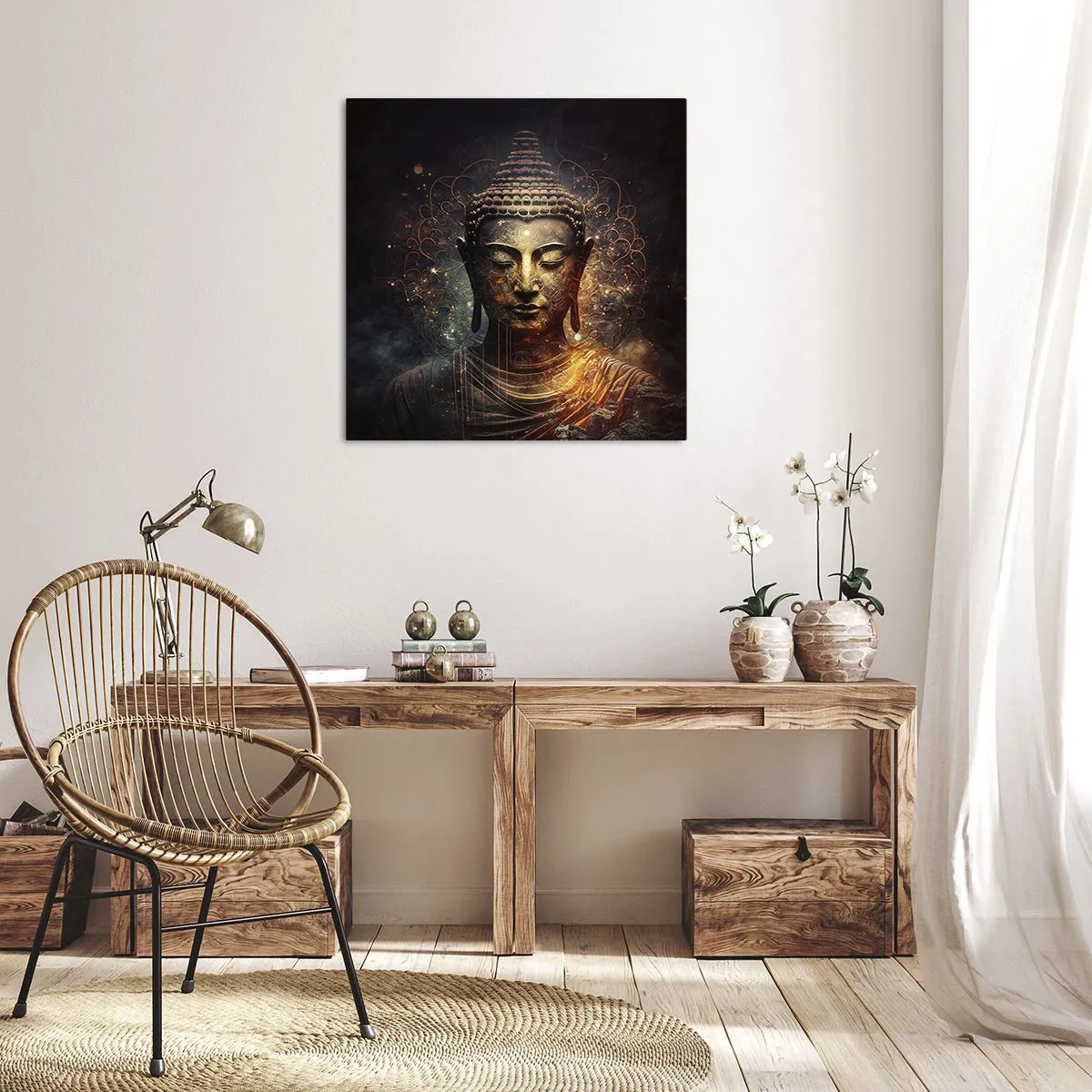 Impression sur toile - Image sur toile - Équilibre spirituel - 70x70 cm