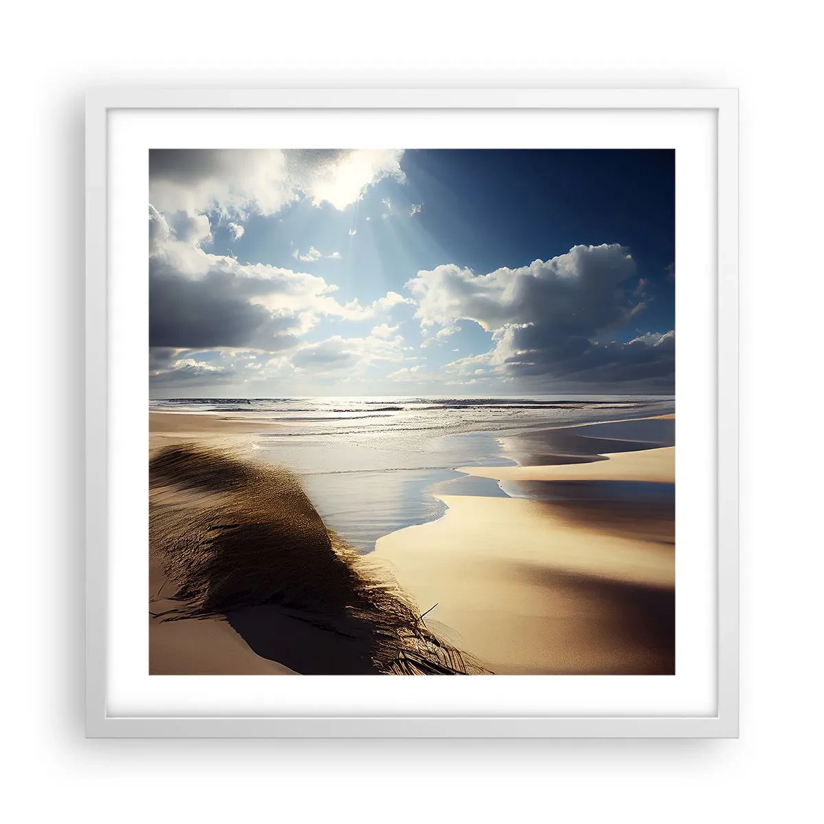 Affiche dans un cadre blanc - Poster - Plage, plage sauvage - 50x50 cm