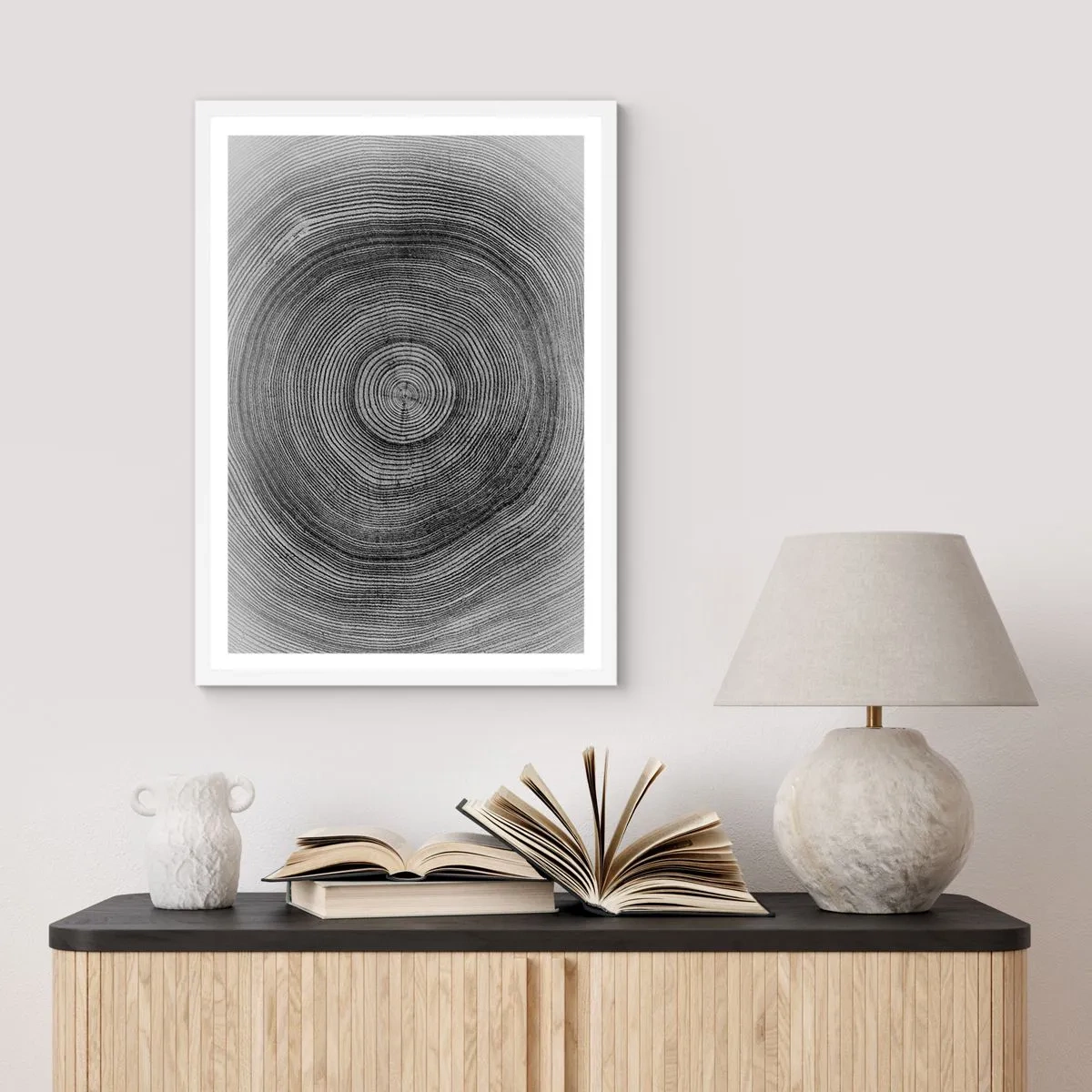 Affiche dans un cadre blanc - Poster - Signe du temps - 61x91 cm