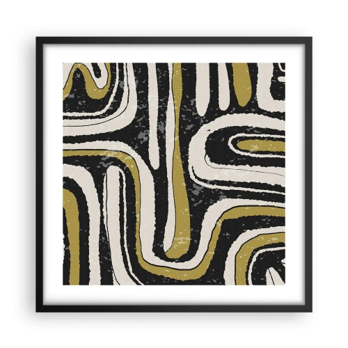 Affiche dans un cadre noir - Poster - Composition : routes et ruelles - 50x50 cm