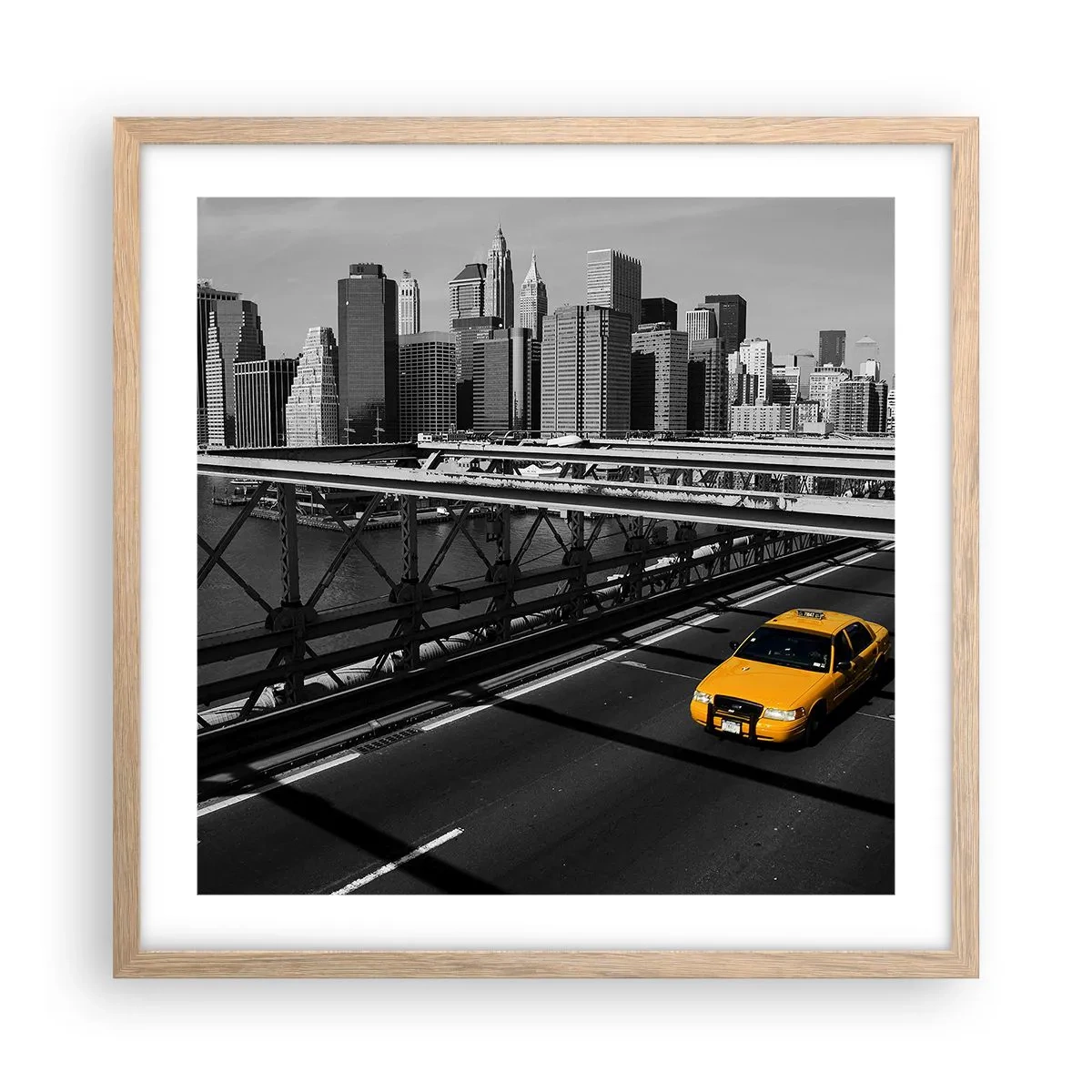 Affiche dans un chêne clair - Poster - Couleur de la grande ville - 50x50 cm