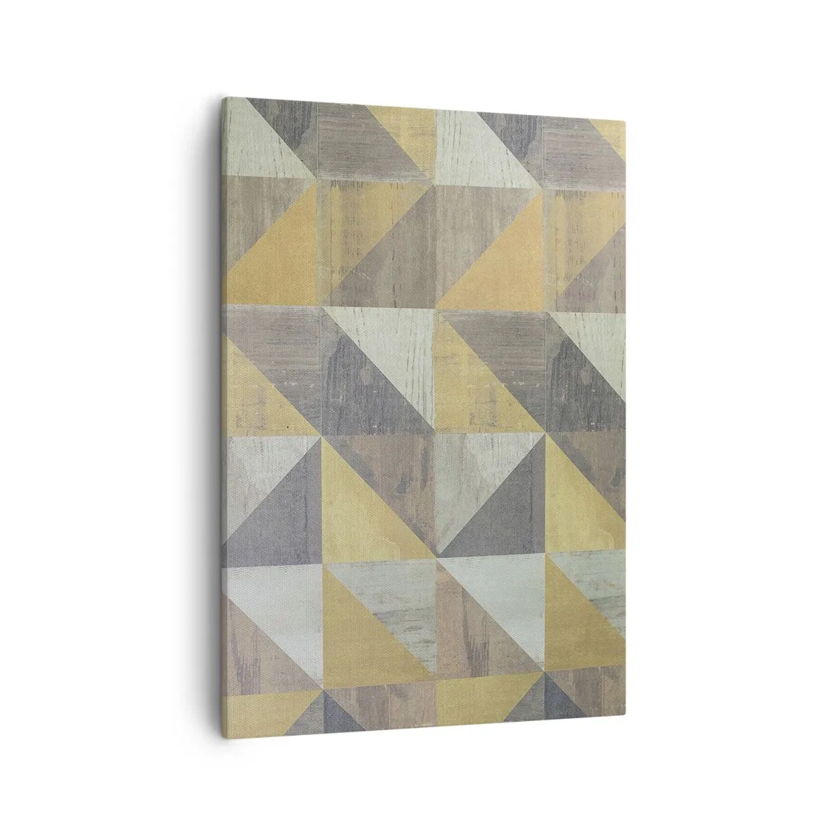 Impression sur toile - Image sur toile - Composition géométrique de triangles aux tons terreux - 50x70cm - Suivant l'angle du triangle - Décoration murale moderne pour le salon et la chambre ARTTOR