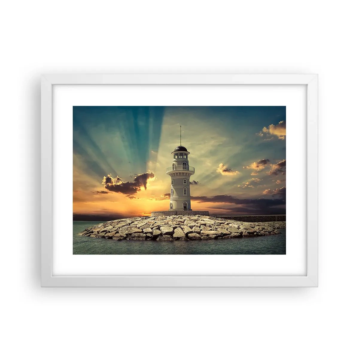 Affiche dans un cadre blanc - Poster - Lumière - Bonté - Beauté - 40x30 cm