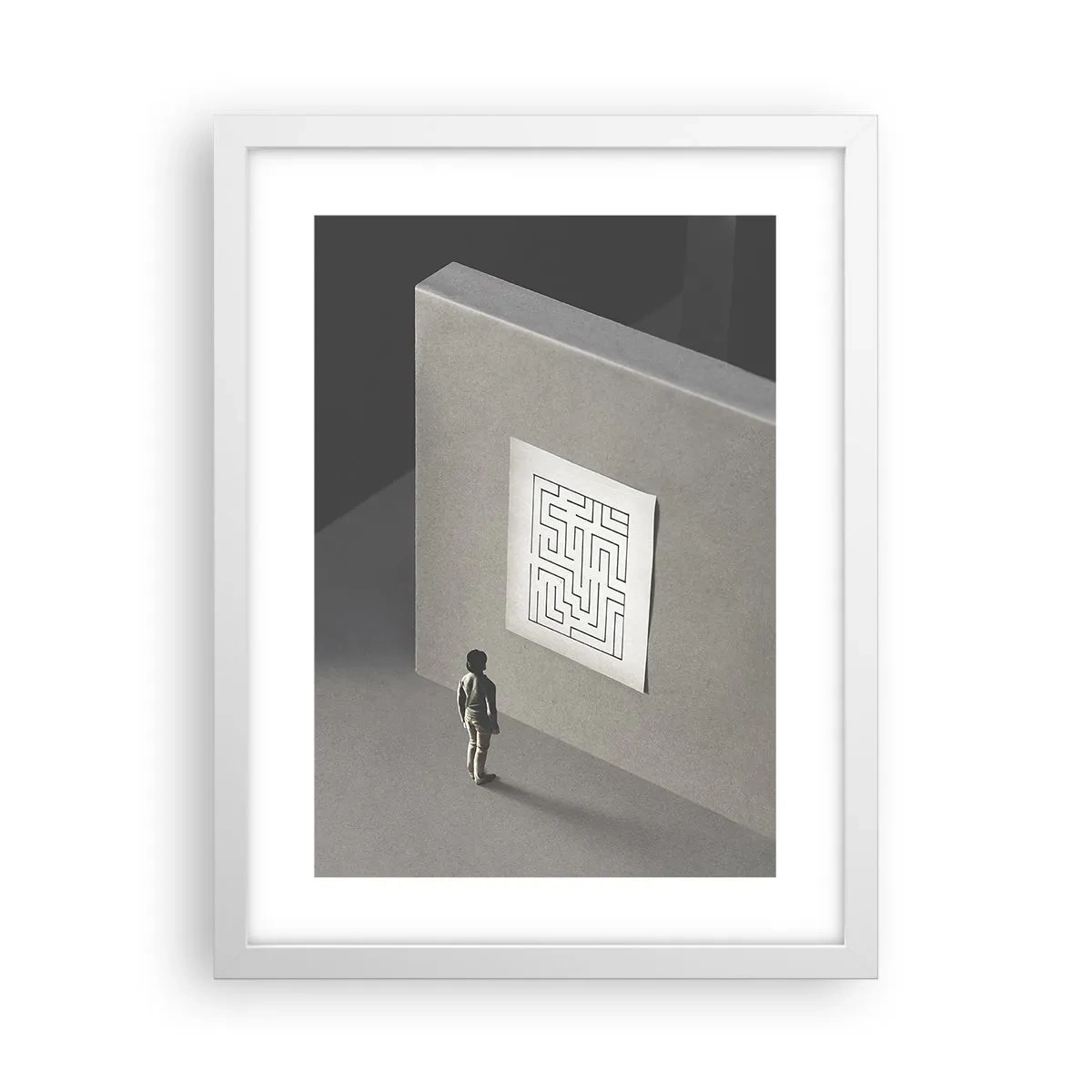 Affiche dans un cadre blanc - Poster - Mais où suis-je? - 30x40 cm