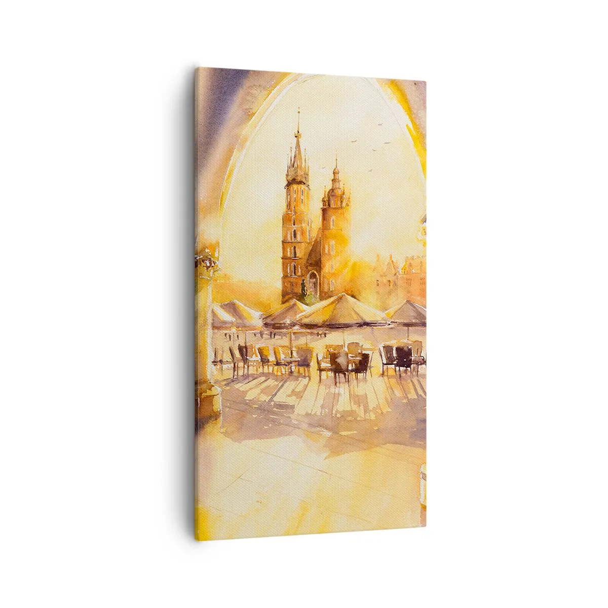 Impression sur toile - Image sur toile - À l'est, sur la place du marché de Cracovie - 55x100 cm