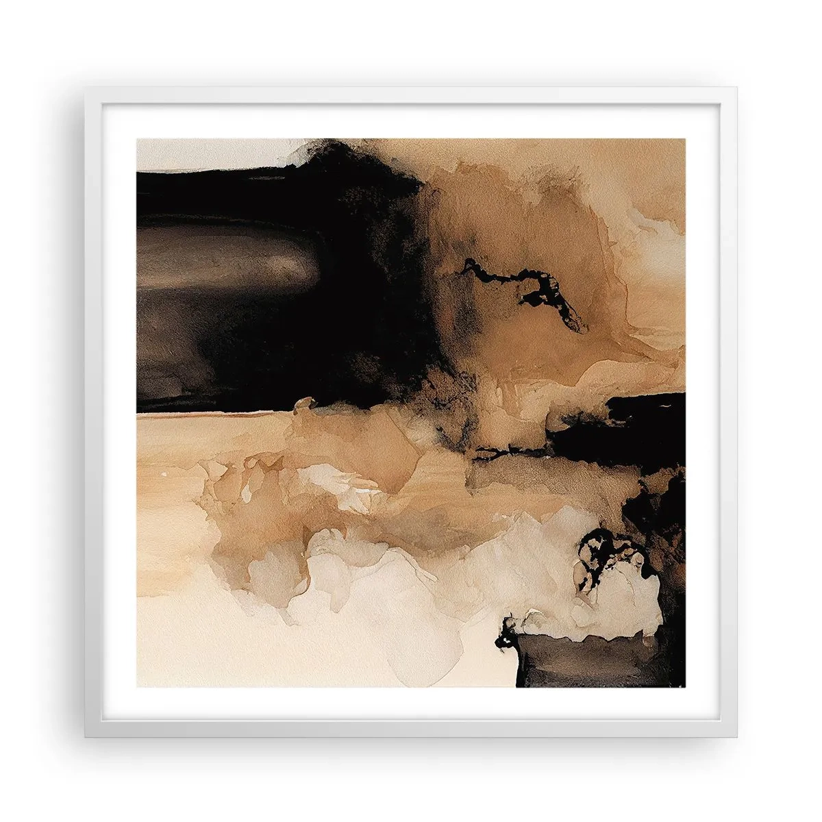 Affiche dans un cadre blanc - Poster - Une abstraction intrigante - 60x60 cm