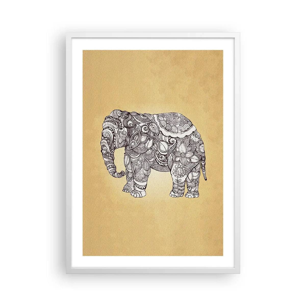 Affiche dans un cadre blanc - Poster - L'éléphant s'est apprêté - 50x70 cm