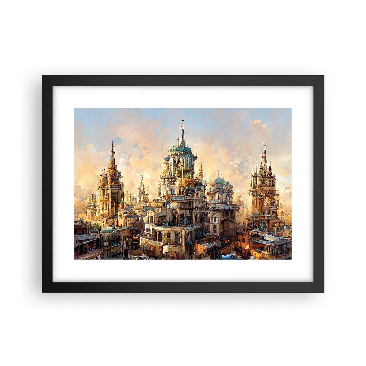 Affiche dans un cadre noir - Poster - Ville des villes - 40x30 cm