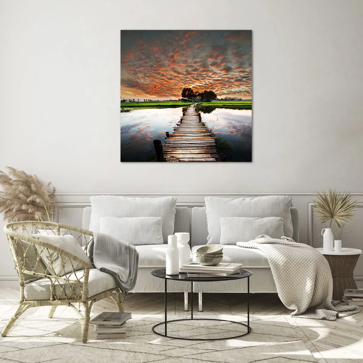 Impression sur verre - Image sur verre - Étendez vos bras - respirez - 60x60 cm