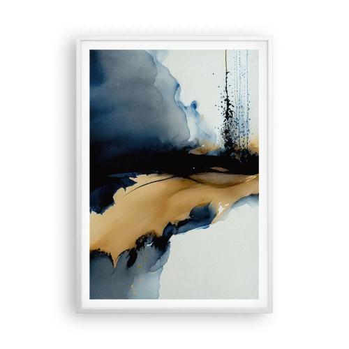 Affiche dans un cadre blanc - Poster - Derrière le rideau - 70x100 cm