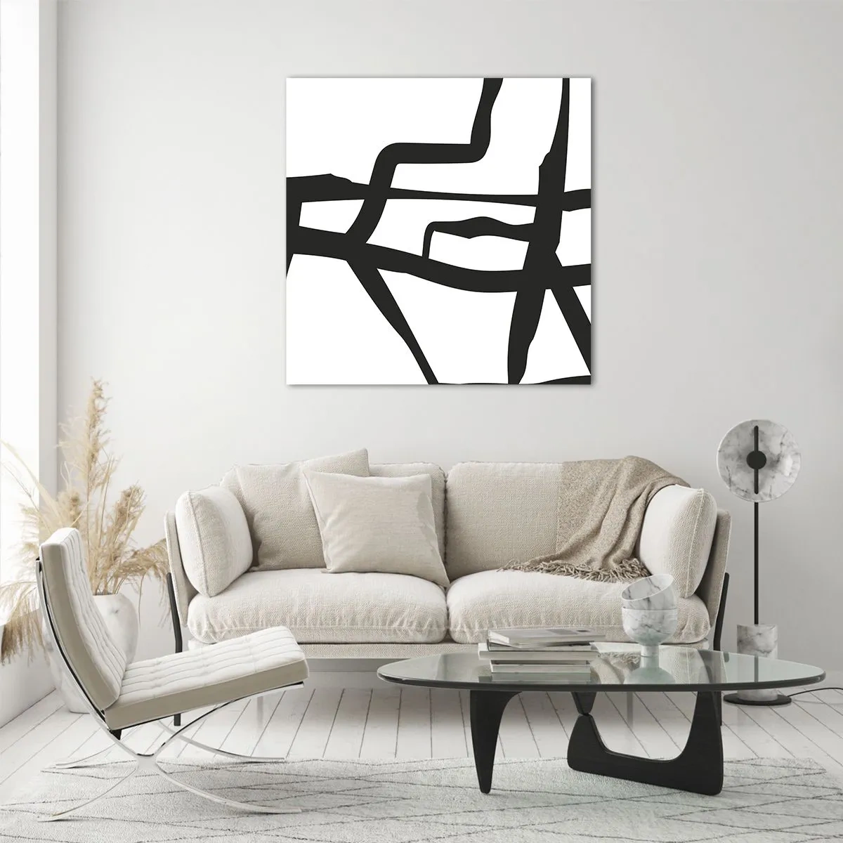 Impression sur verre - Image sur verre - Conception noir et blanc - 30x30 cm