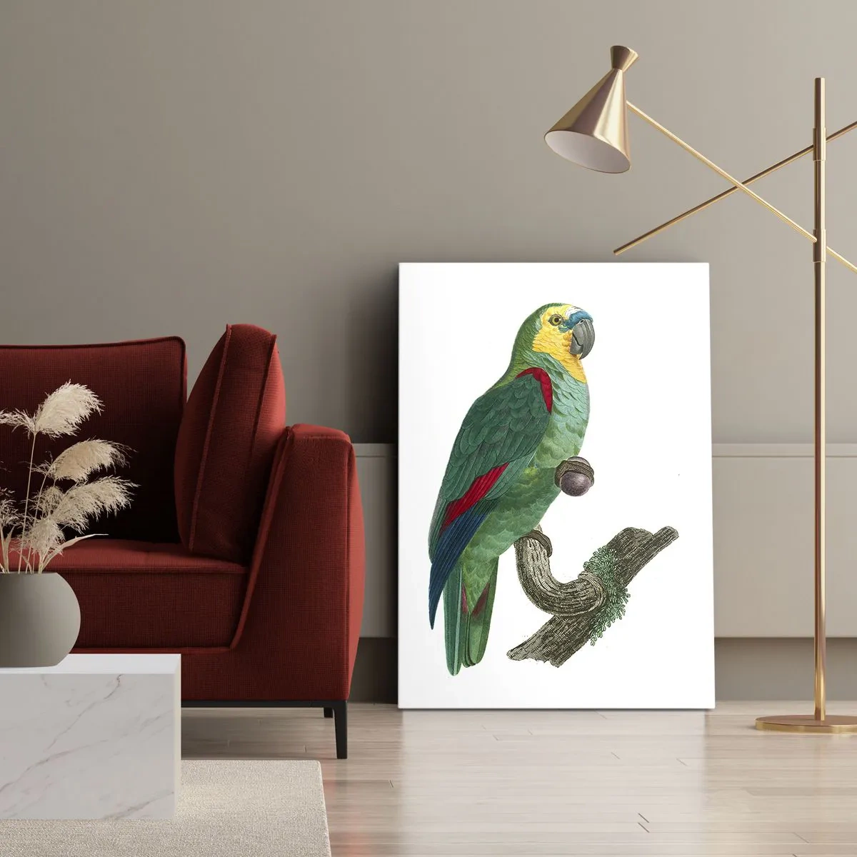 Impression sur toile - Image sur toile - Portrait de perroquet - 55x100 cm