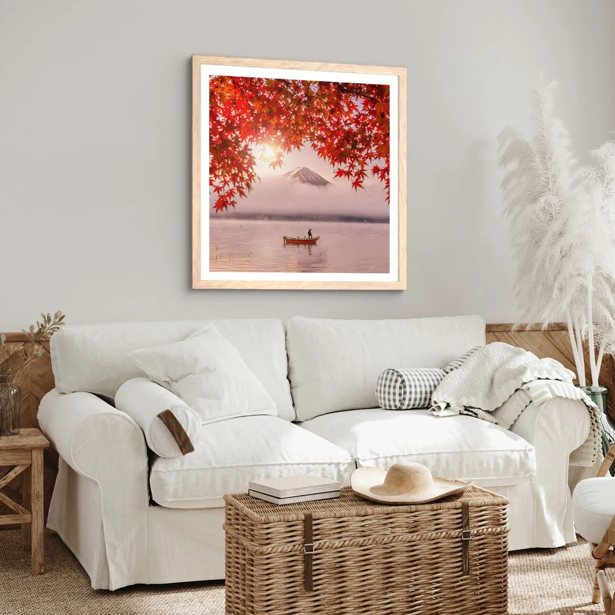 Affiche dans un chêne clair - Poster - Dans le climat japonais - 30x30 cm