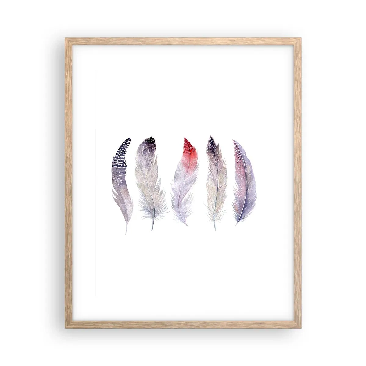 Affiche dans un chêne clair - Poster - Délicat comme un brouillard multicolore - 40x50 cm