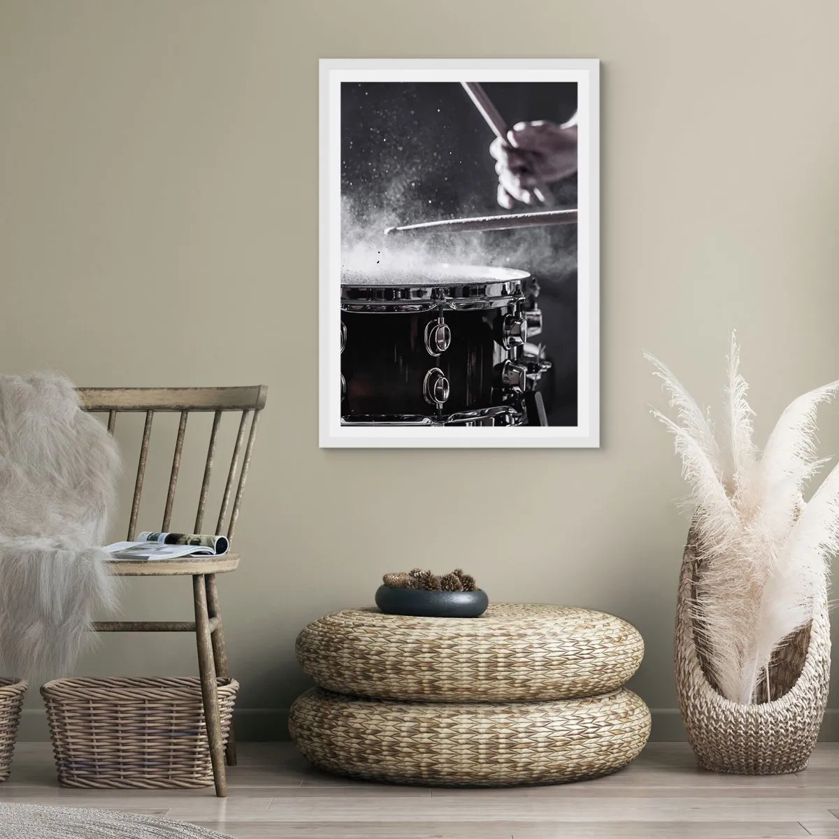 Affiche dans un cadre blanc - Poster - Tempo de la musique - 50x70 cm