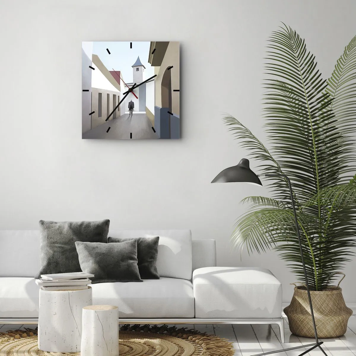 Horloge murale - Pendule murale - Une promenade ensoleillée - 30x30 cm