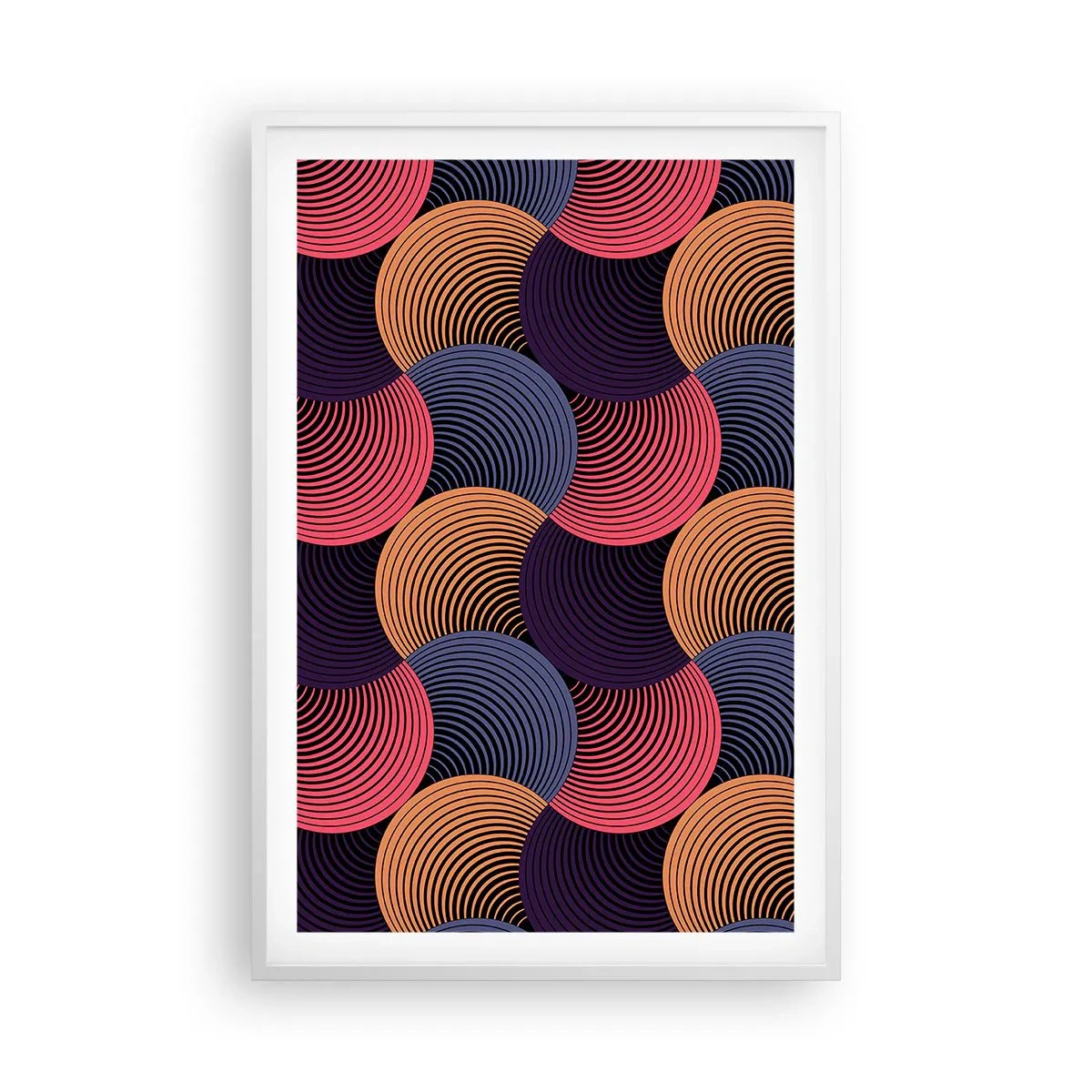 Affiche dans un cadre blanc - Poster - Dans un rythme circulaire - 61x91 cm