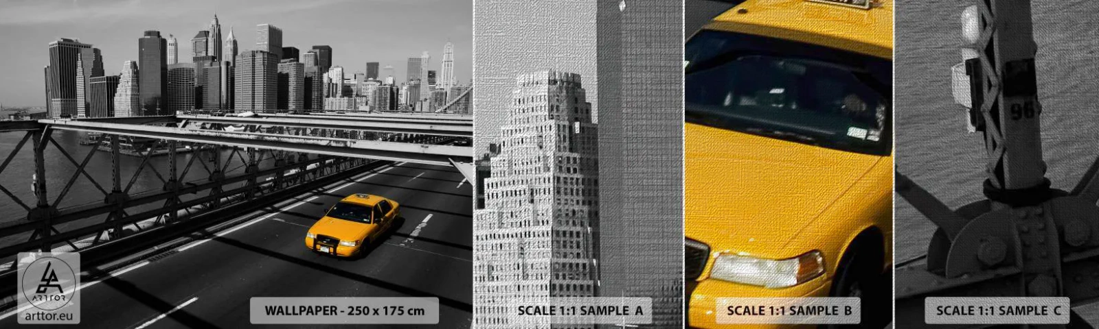 Échantillon de Papier Peint Premium Canvas - Couleur de la grande ville - Ville, New York, Architecture - 100x30 cm